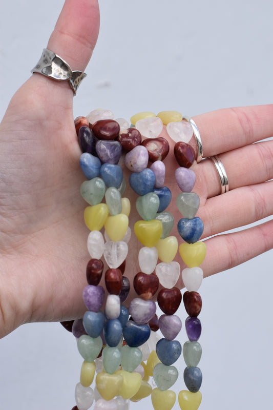 Multistone Heart Beads