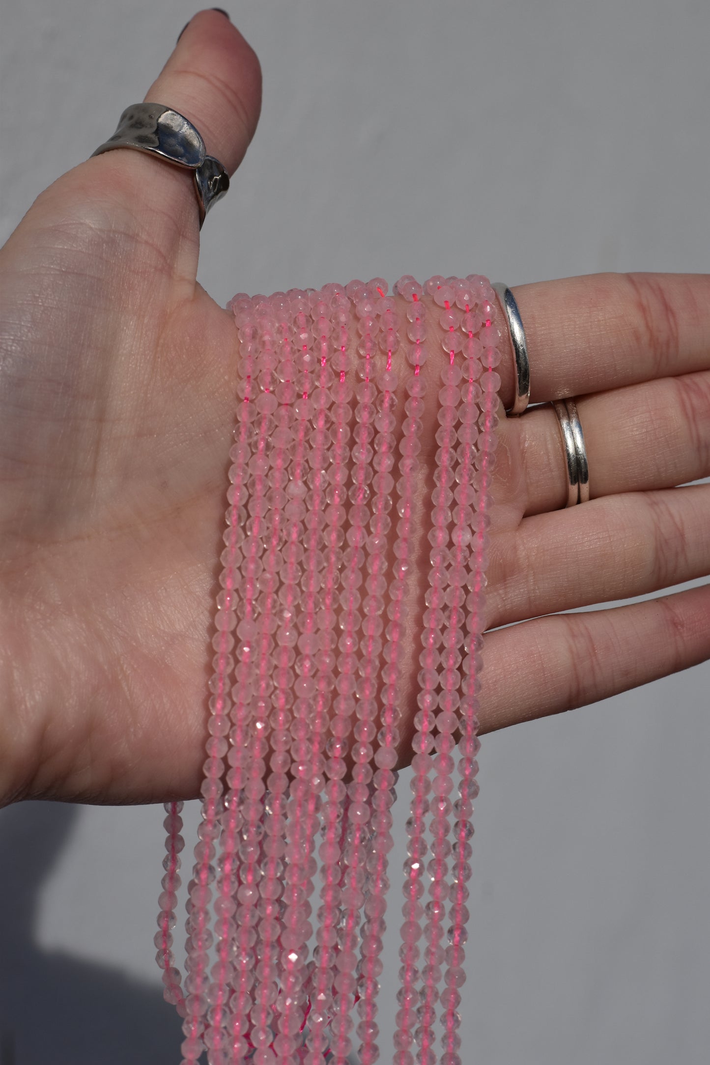 A Grade Faceted Rose Quartz Beads