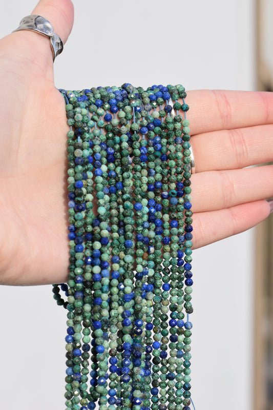 Faceted Chrysocolla Beads