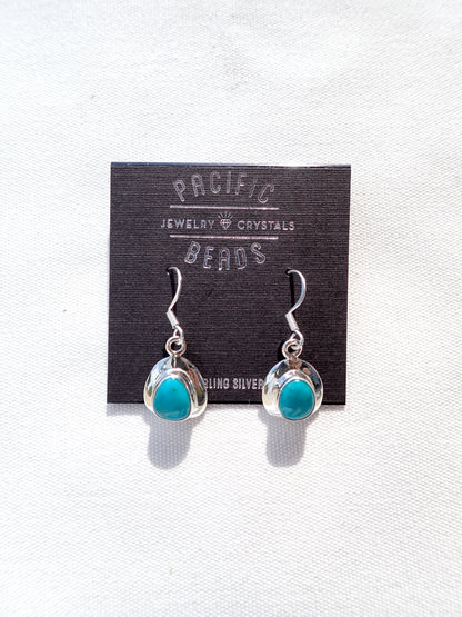 S.S. Turquoise Free Form Drop Earrings