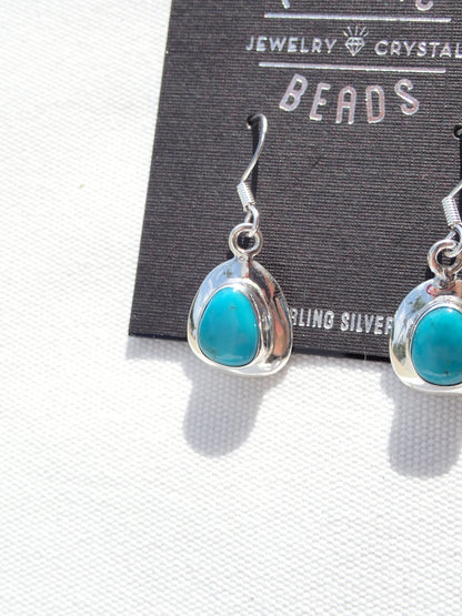 S.S. Turquoise Free Form Drop Earrings