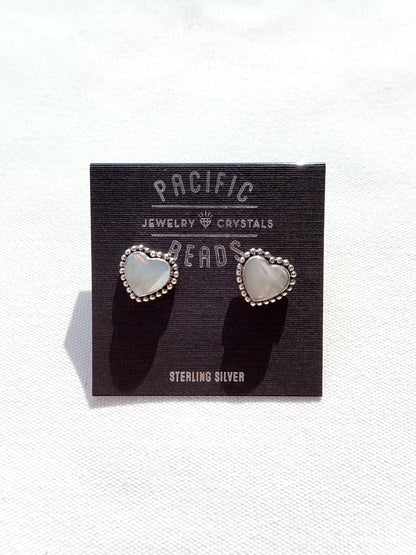 S.S. Mother of Pearl Heart Earrings