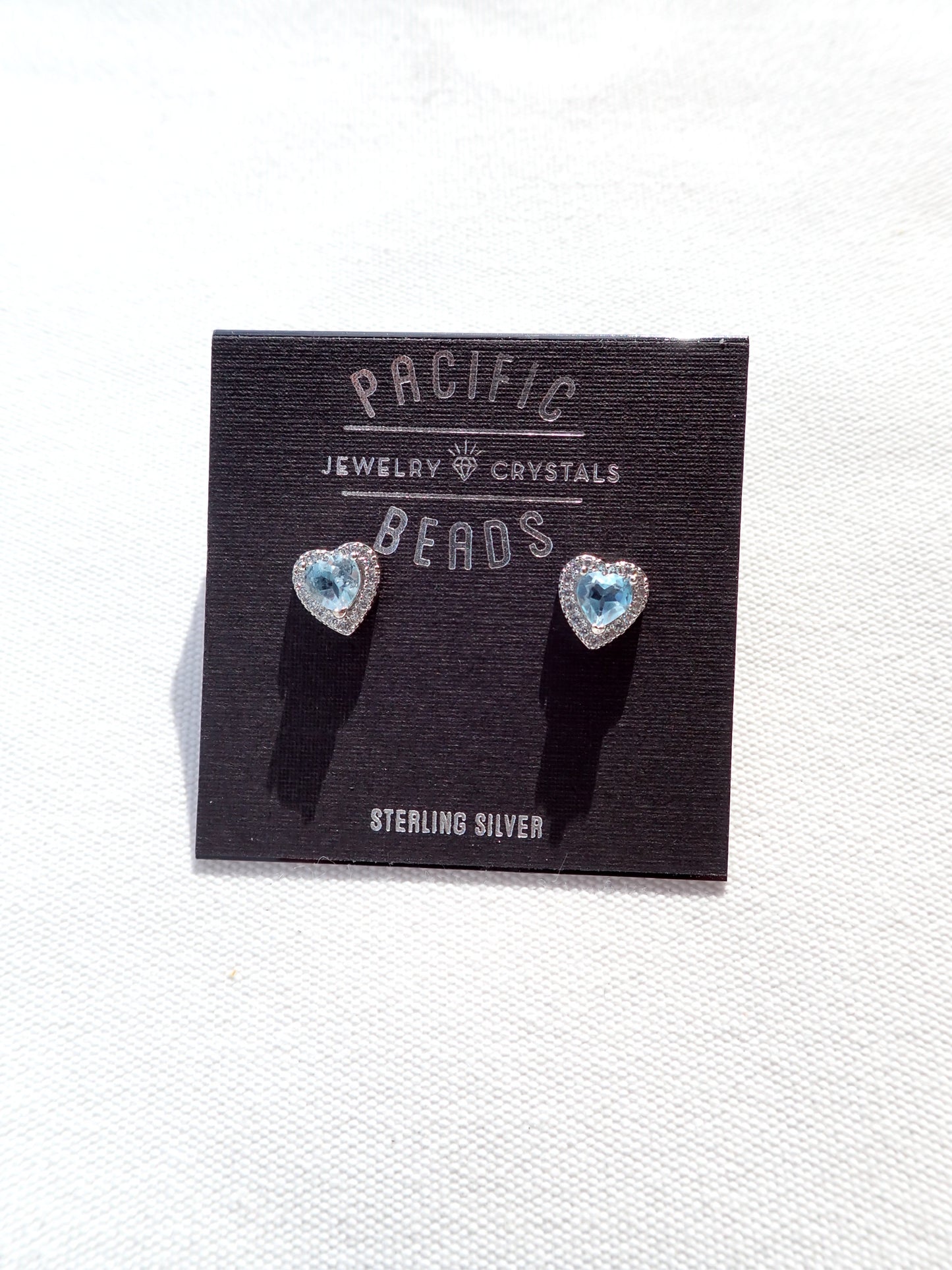 S.S. Blue Topaz Heart Stud Earrings