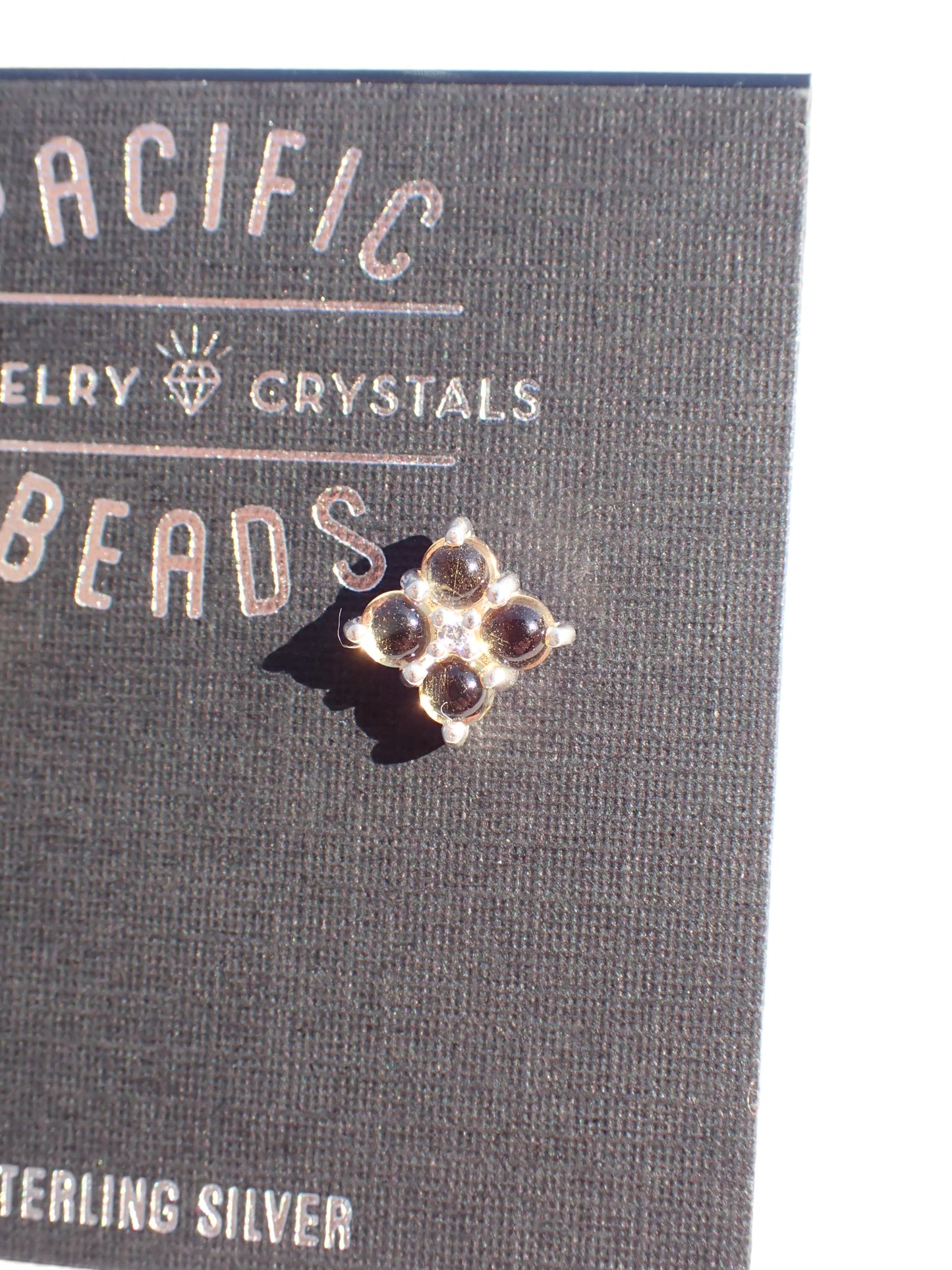 S.S. Citrine Square Stud Earrings