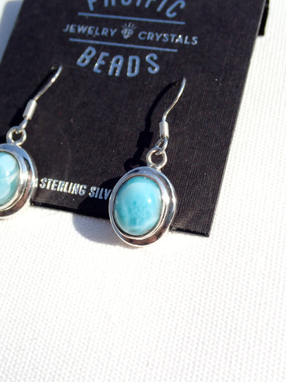 S.S. Larimar Oval Drop Earrings