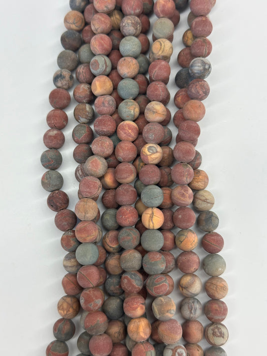 Matte Red Creek Jasper Beads