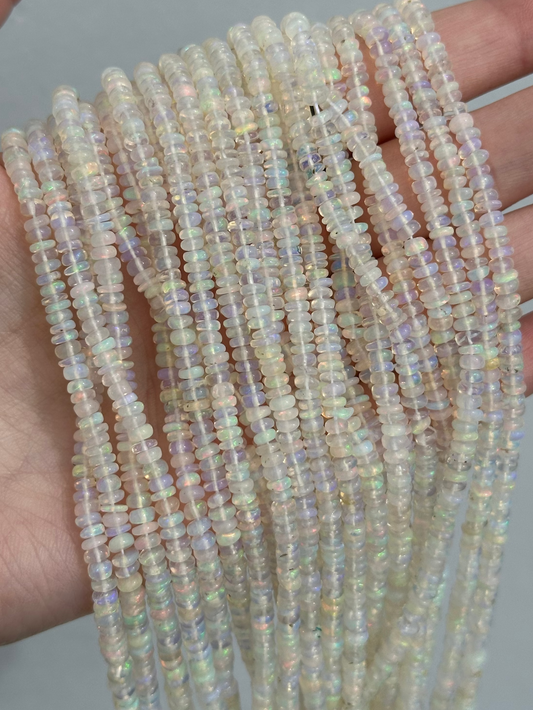 'AAA' Ethiopian Opal Rondelle Beads