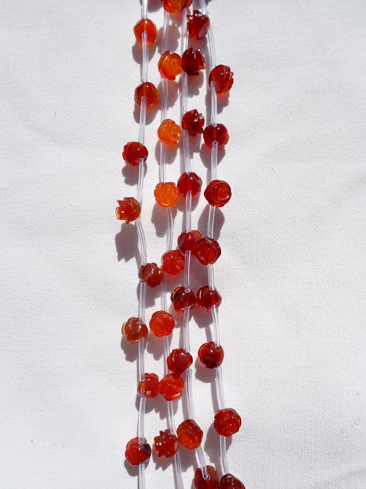 Carnelian Rose Beads