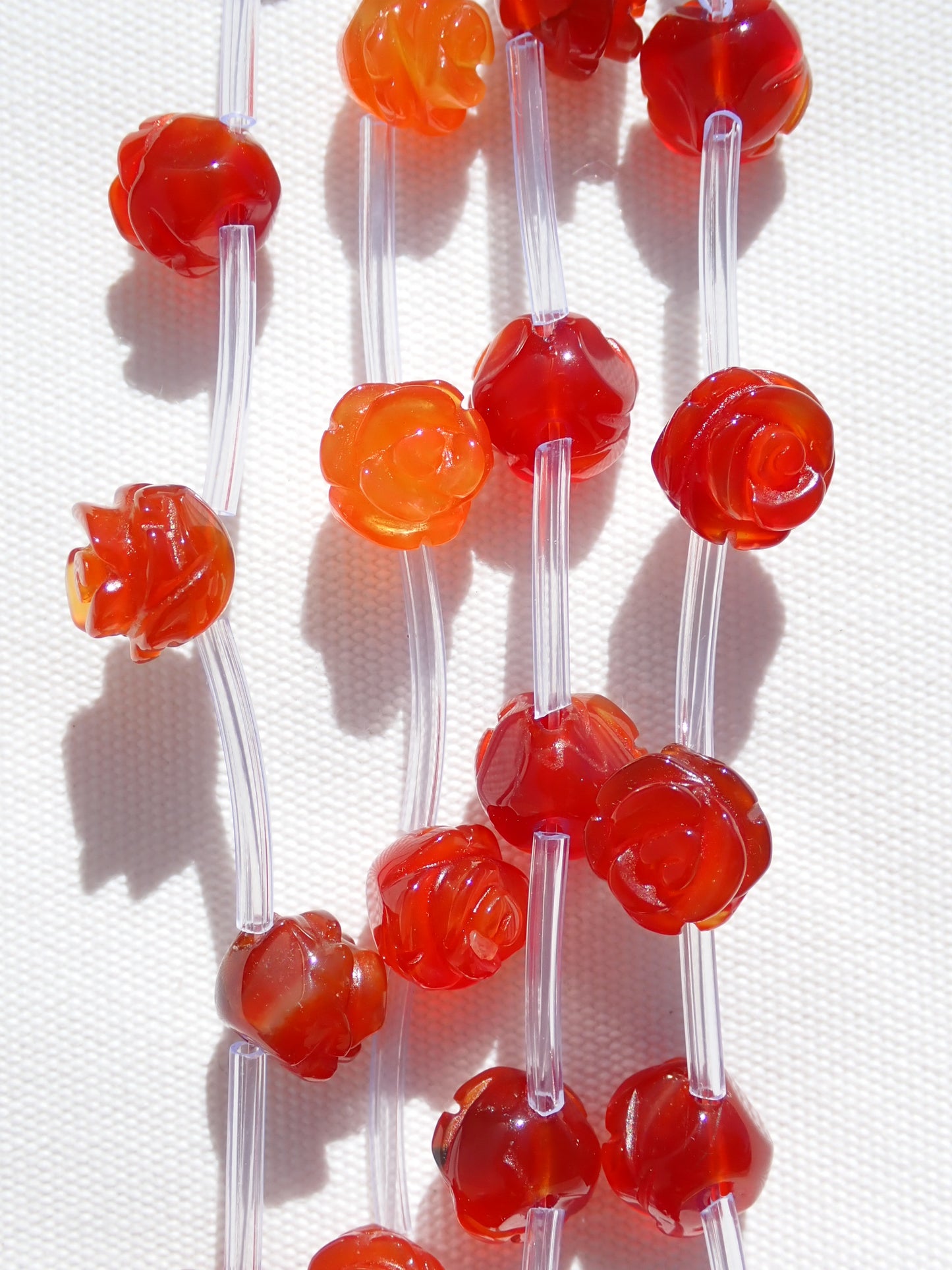 Carnelian Rose Beads