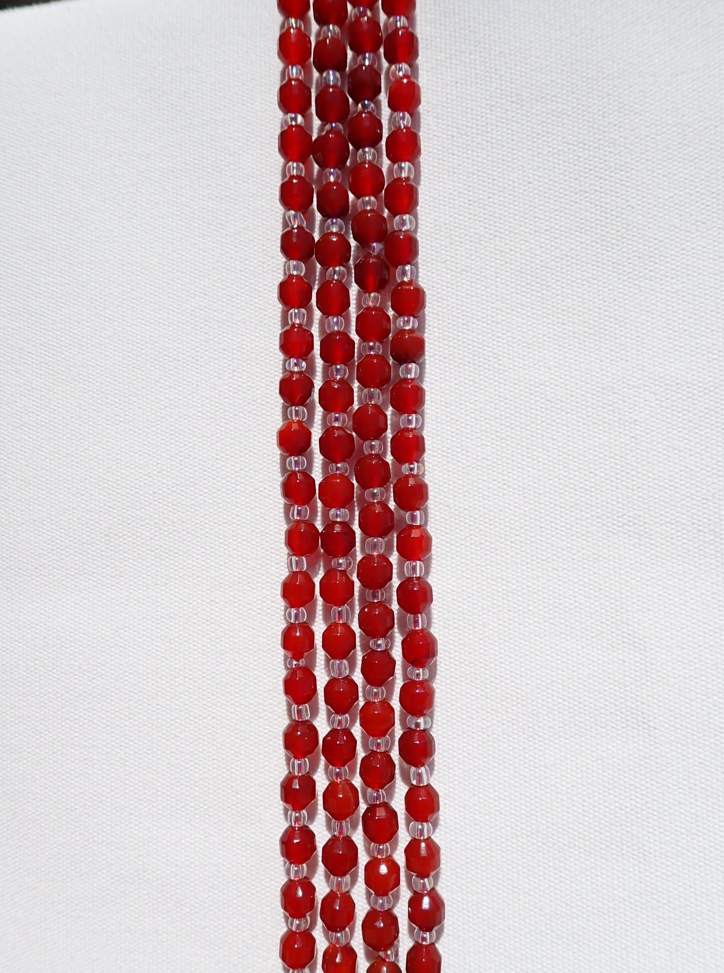 Faceted Carnelian Bicone Beads