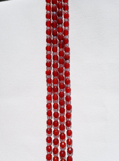 Faceted Carnelian Bicone Beads