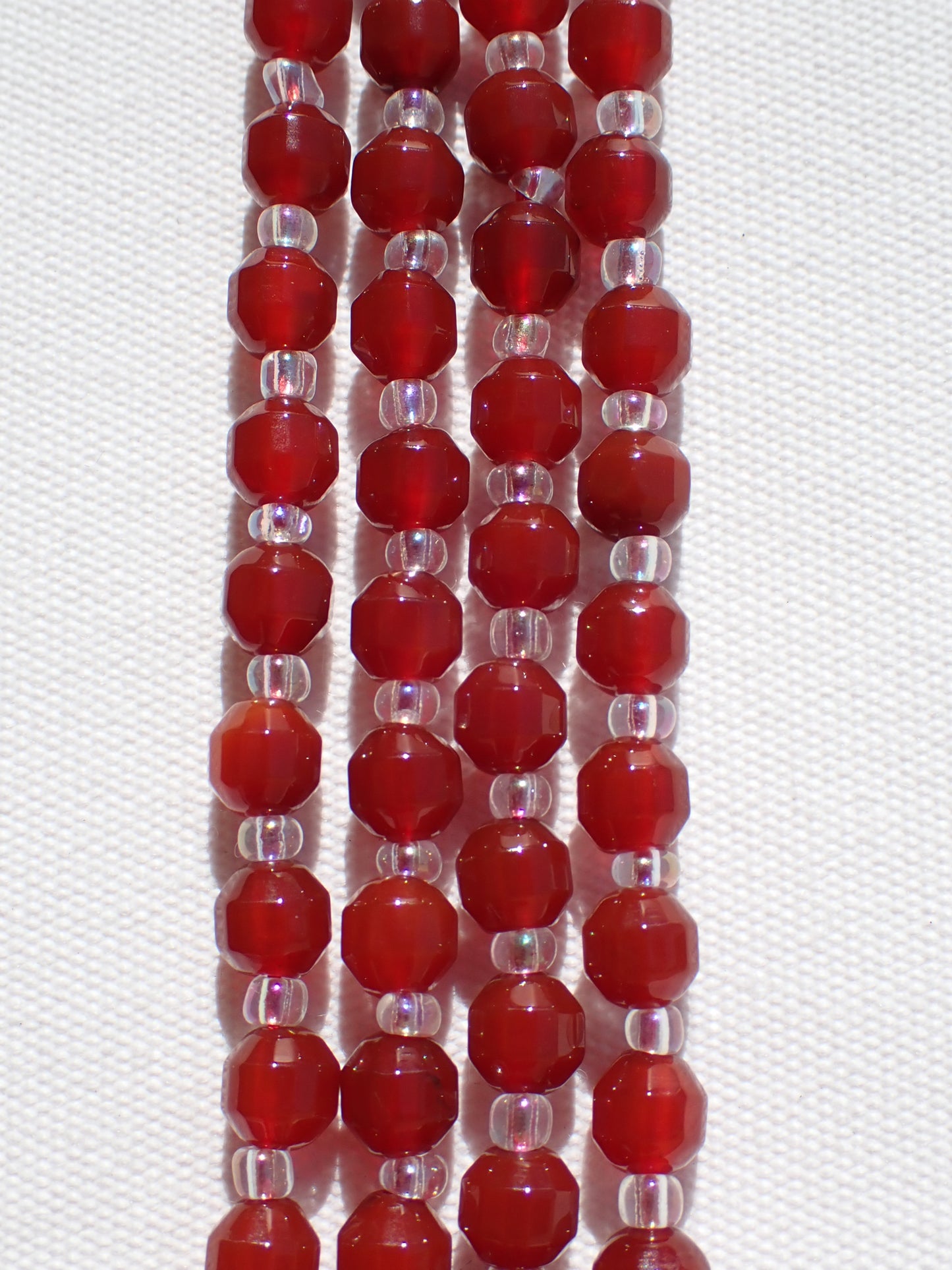 Faceted Carnelian Bicone Beads