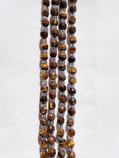 Faceted Tiger Eye Bicone Beads