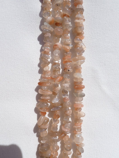 Peach Moonstone Chip Beads