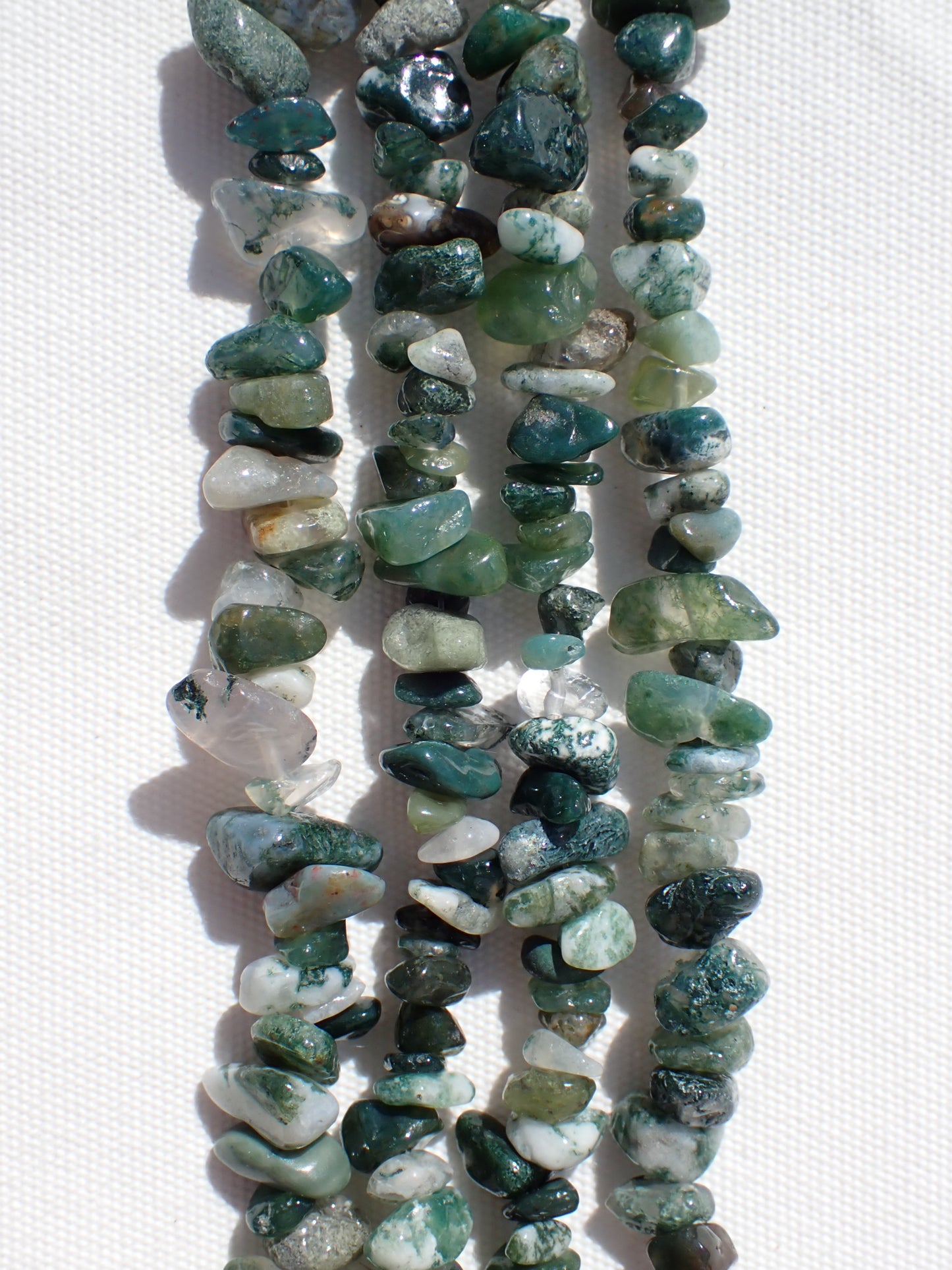 Moss Agate Chip Beads