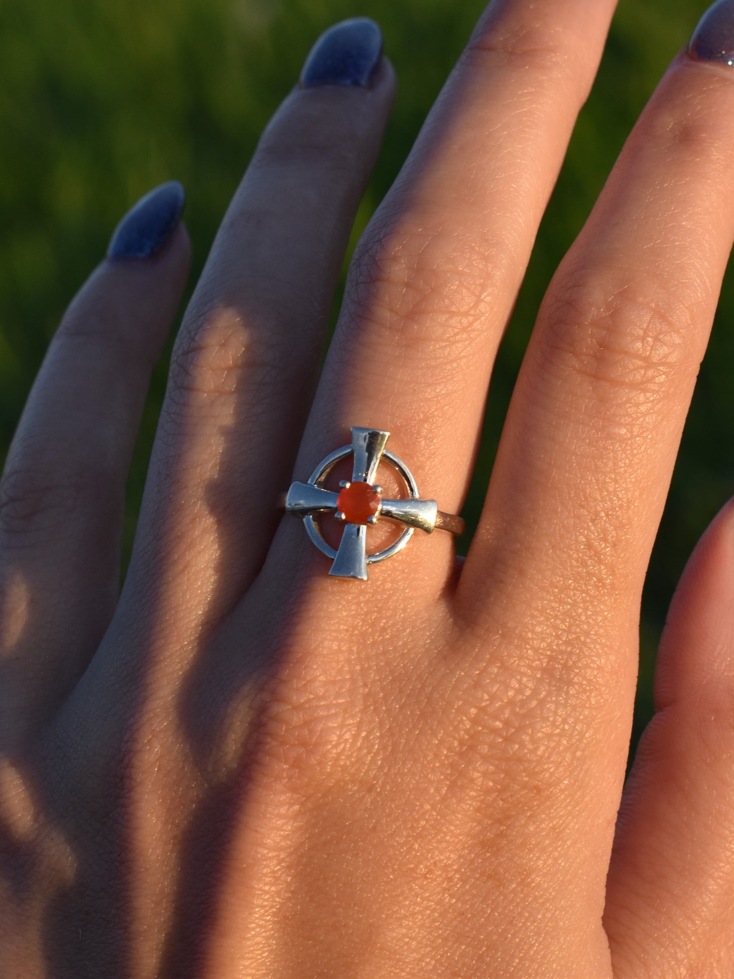 S.S. Mexican Fire Opal Cross Rings