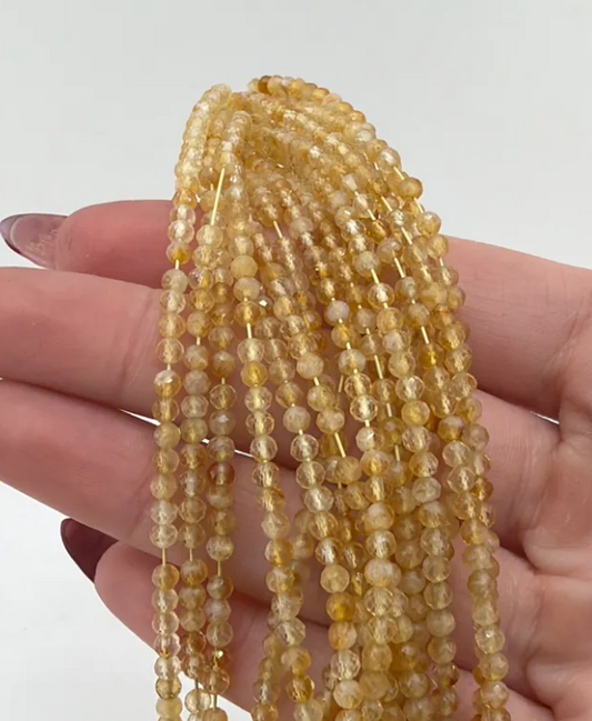 Prestrung Faceted Citrine Beads