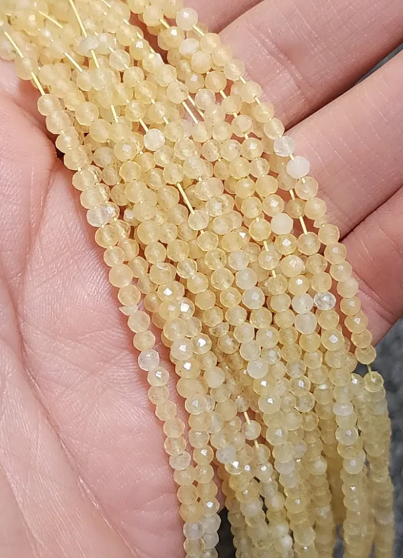 Prestrung Faceted Yellow Calcite Beads