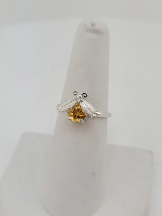 S.S. Citrine Honey Bee Rings