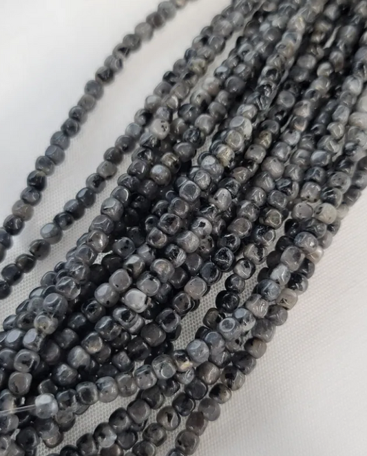 Black Labradorite Rounded Cube Beads