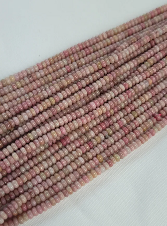 Pink Rhodonite Rondelle Beads