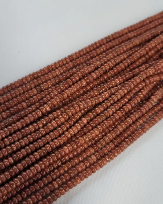 Brown Goldstone Rondelle Beads