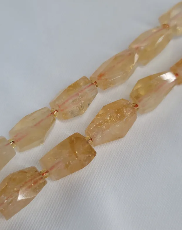 Grade 'AAA' Faceted Citrine Nugget Beads