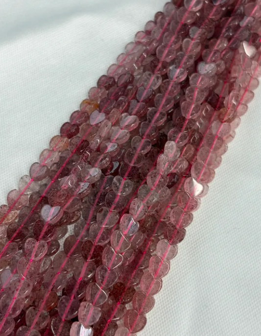 Strawberry Quartz Heart Beads