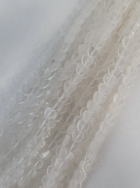 Clear Quartz Heart Beads