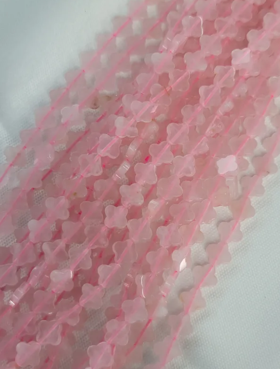 Rose Quartz Clover Beads