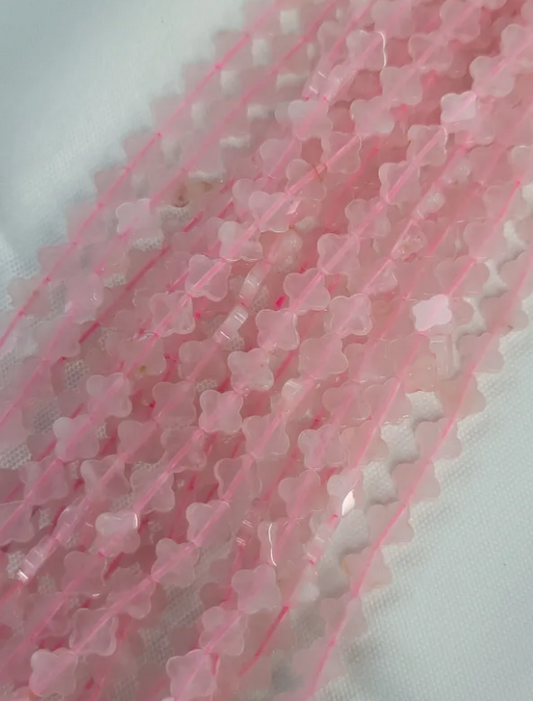 Rose Quartz Clover Beads