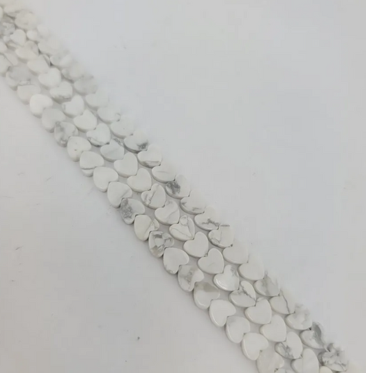 Howlite Heart Beads