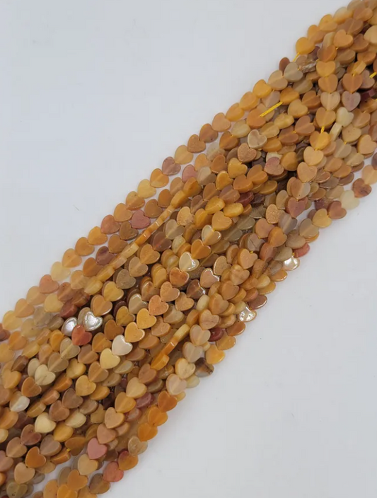 Yellow Aventurine Heart Beads
