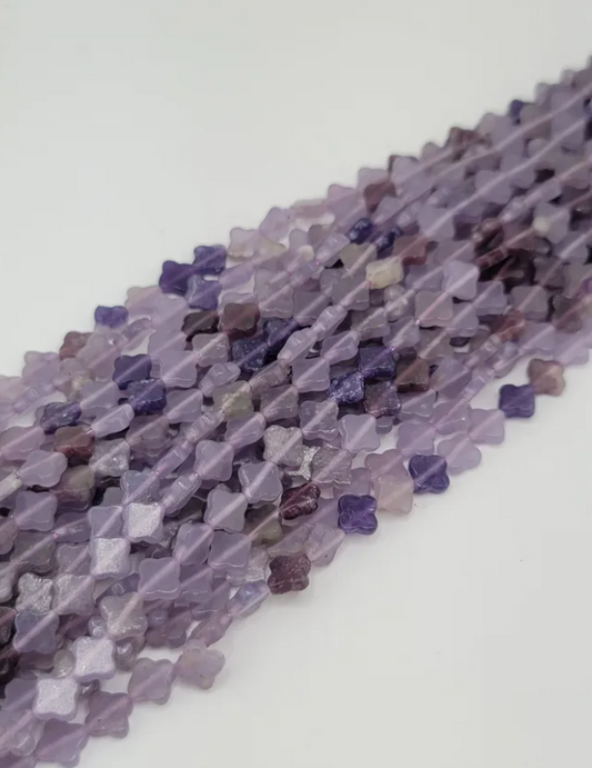 Lepidolite Clover Beads