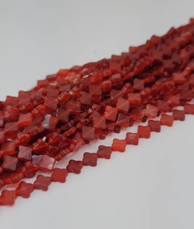 Carnelian Clover Beads