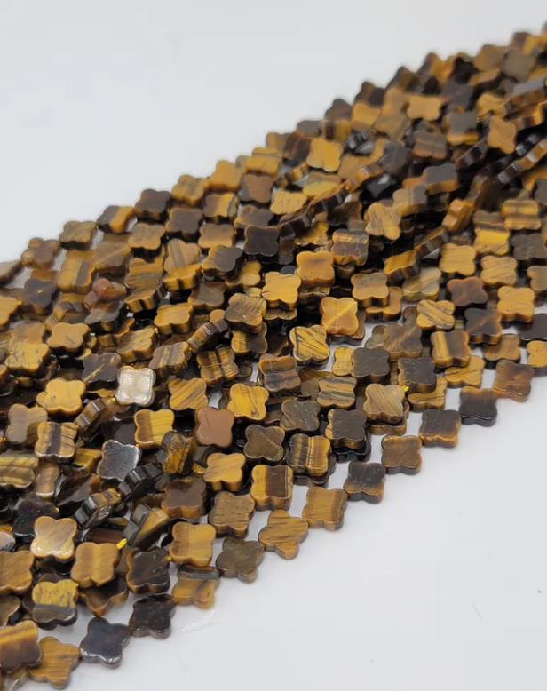 Tiger Eye Clover Beads