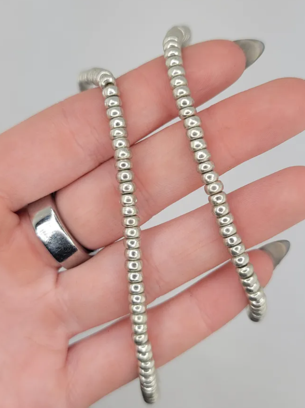 Silver Plated Brass Rondelle Beads