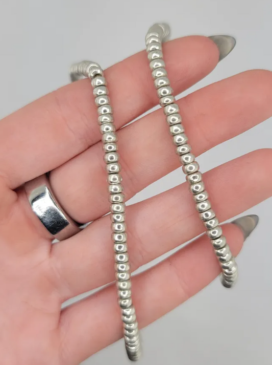 Silver Plated Brass Rondelle Beads