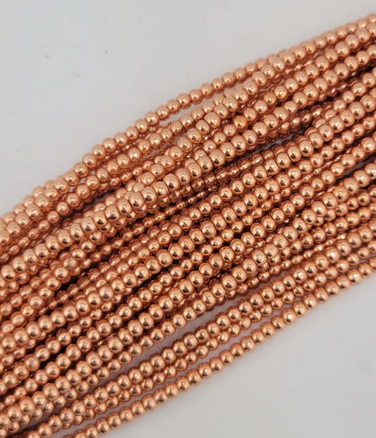 Wide Copper Rondelle Beads