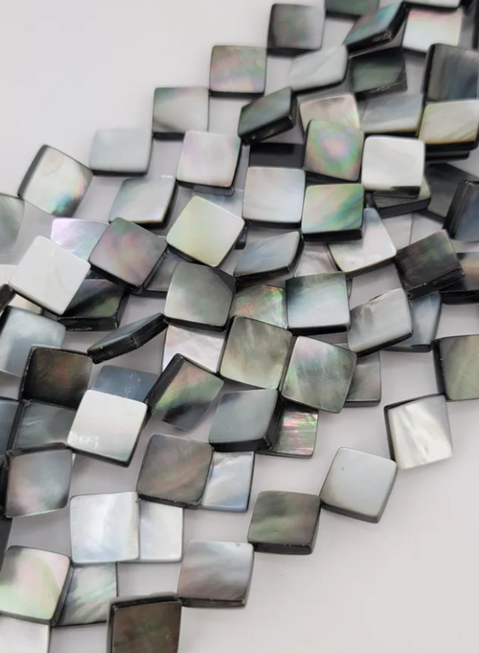 Black Shell Diamond Beads