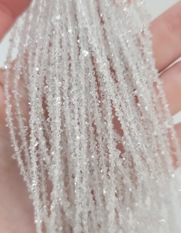 Pre-strung Petite Herkimer Diamond Beads
