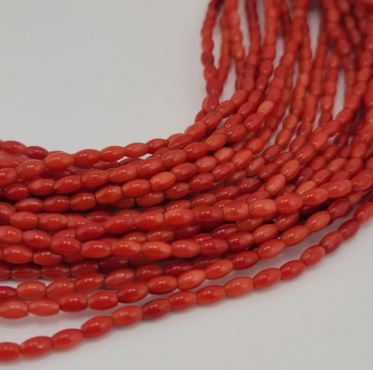 Coral Barrel Beads