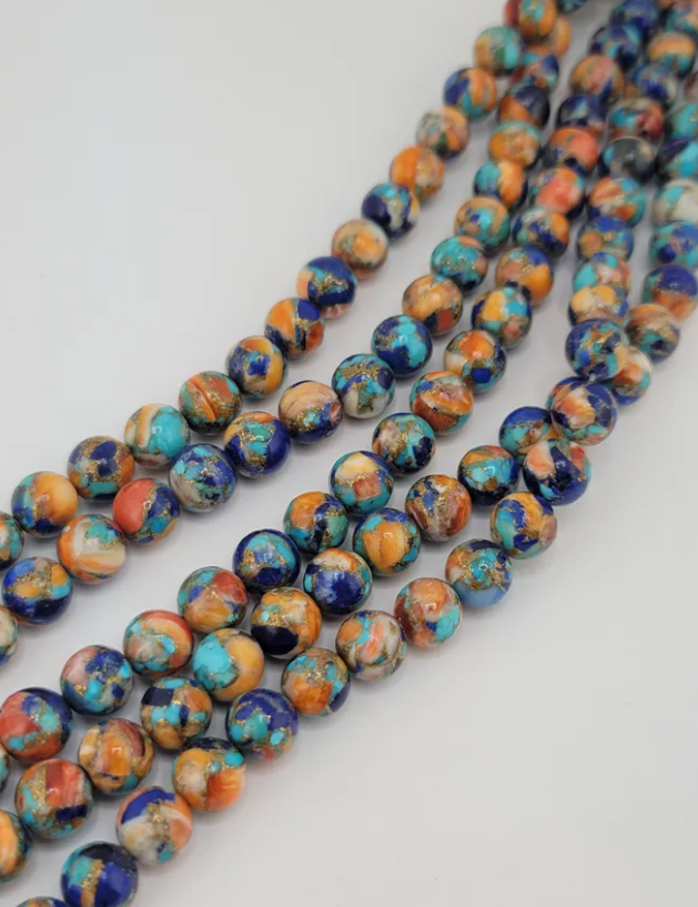 Spiny Oyster Lapis Turquoise Beads
