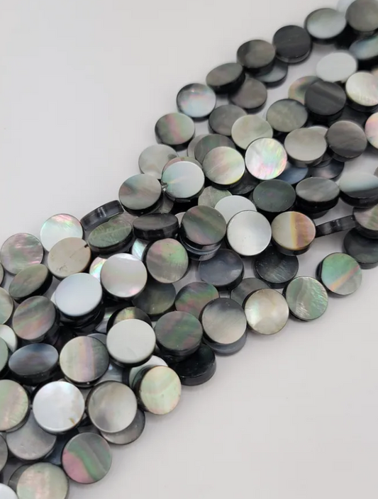 Black Shell Coin Beads