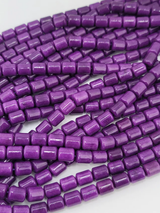 Eggplant Jade Tube Beads