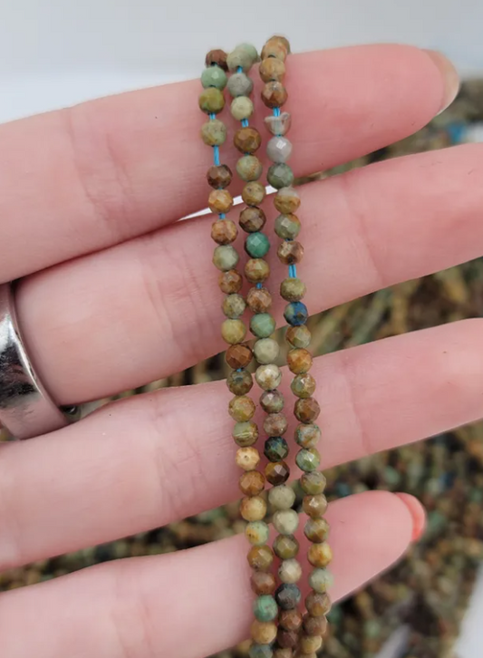 Faceted Petite African Turquoise Beads
