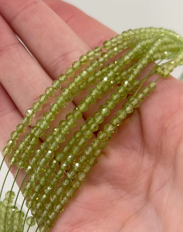Prestrung Faceted Peridot Beads