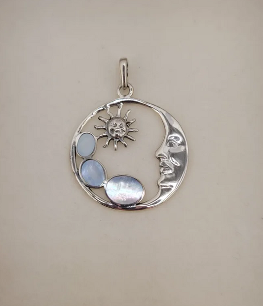 S.S. Mother of Pearl Sun and Moon Pendants