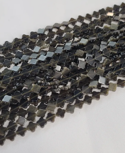 Ice Obsidian Clover Beads