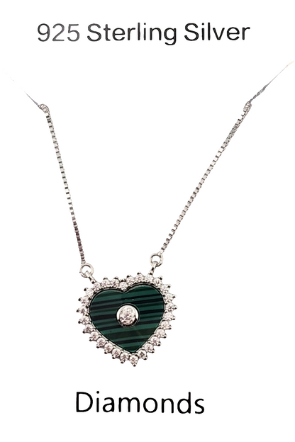 S.S. Assorted Moissanite Heart Necklaces